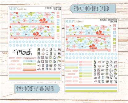 MARCH 2026 Stickers for the Large Rose Planner (Formerly Project Planner). Laurel Denise. "Spring" || PP