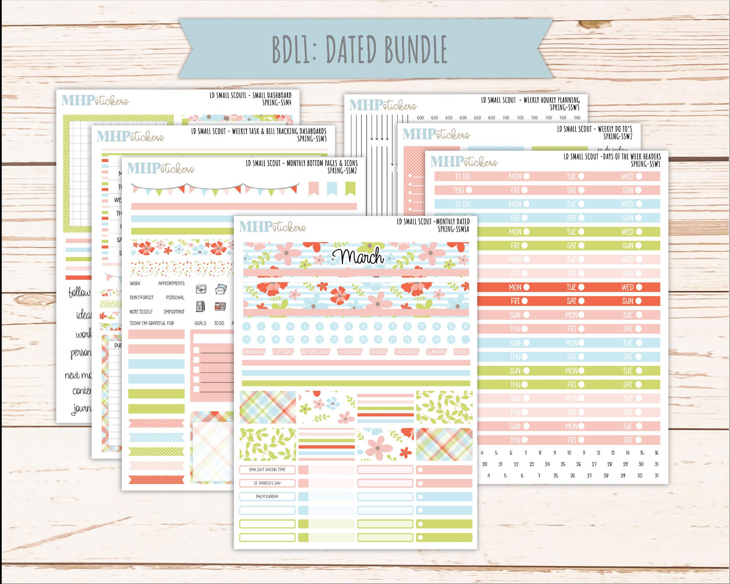 MARCH 2026 Stickers for the Small Scout Planner. For Laurel Denise Planners. "Spring" ||SS