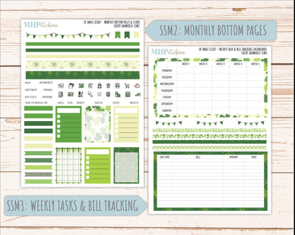 MARCH 2026 Stickers for the Small Scout Planner. For Laurel Denise Planners. "Lucky Shamrock" ||SS