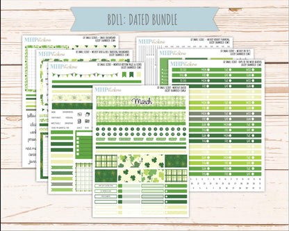 MARCH 2026 Stickers for the Small Scout Planner. For Laurel Denise Planners. "Lucky Shamrock" ||SS