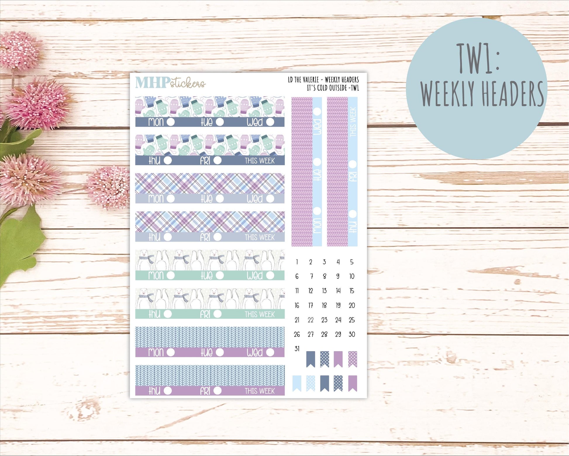 JANUARY Stickers for The Valerie Laurel Denise Planner (Formerly Teacher Planner) "It's Cold Outside" || TC
