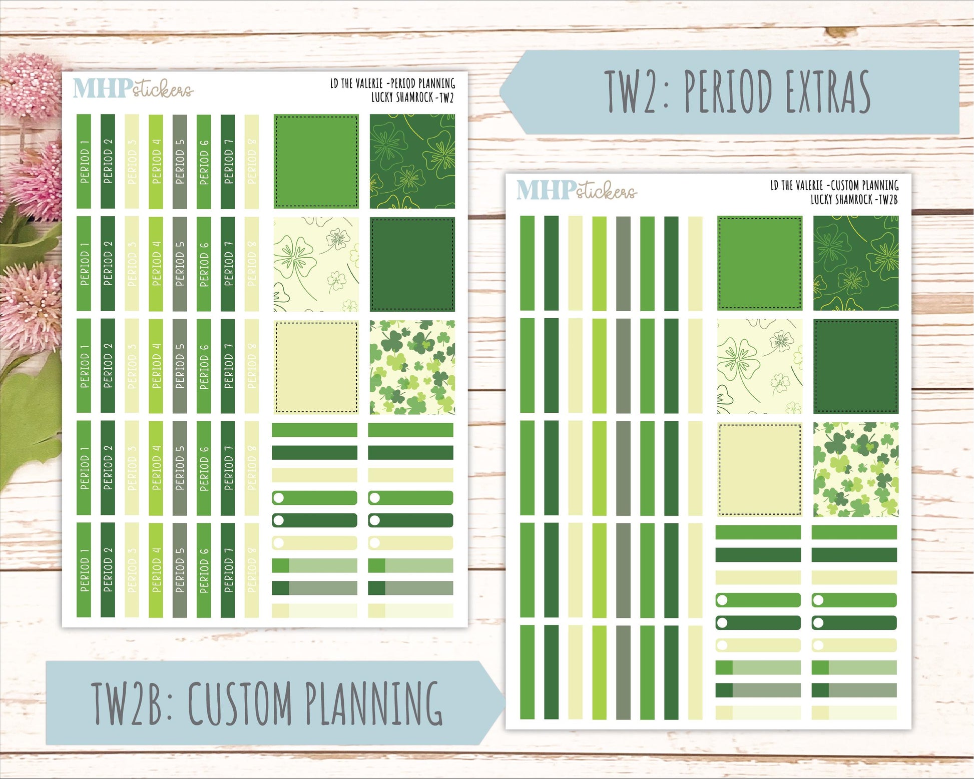 MARCH Stickers for The Valerie Laurel Denise Planner (Formerly Teacher Planner) "Lucky Shamrock" || TC