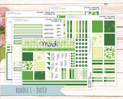 MARCH Stickers for The Valerie Laurel Denise Planner (Formerly Teacher Planner) "Lucky Shamrock" || TC