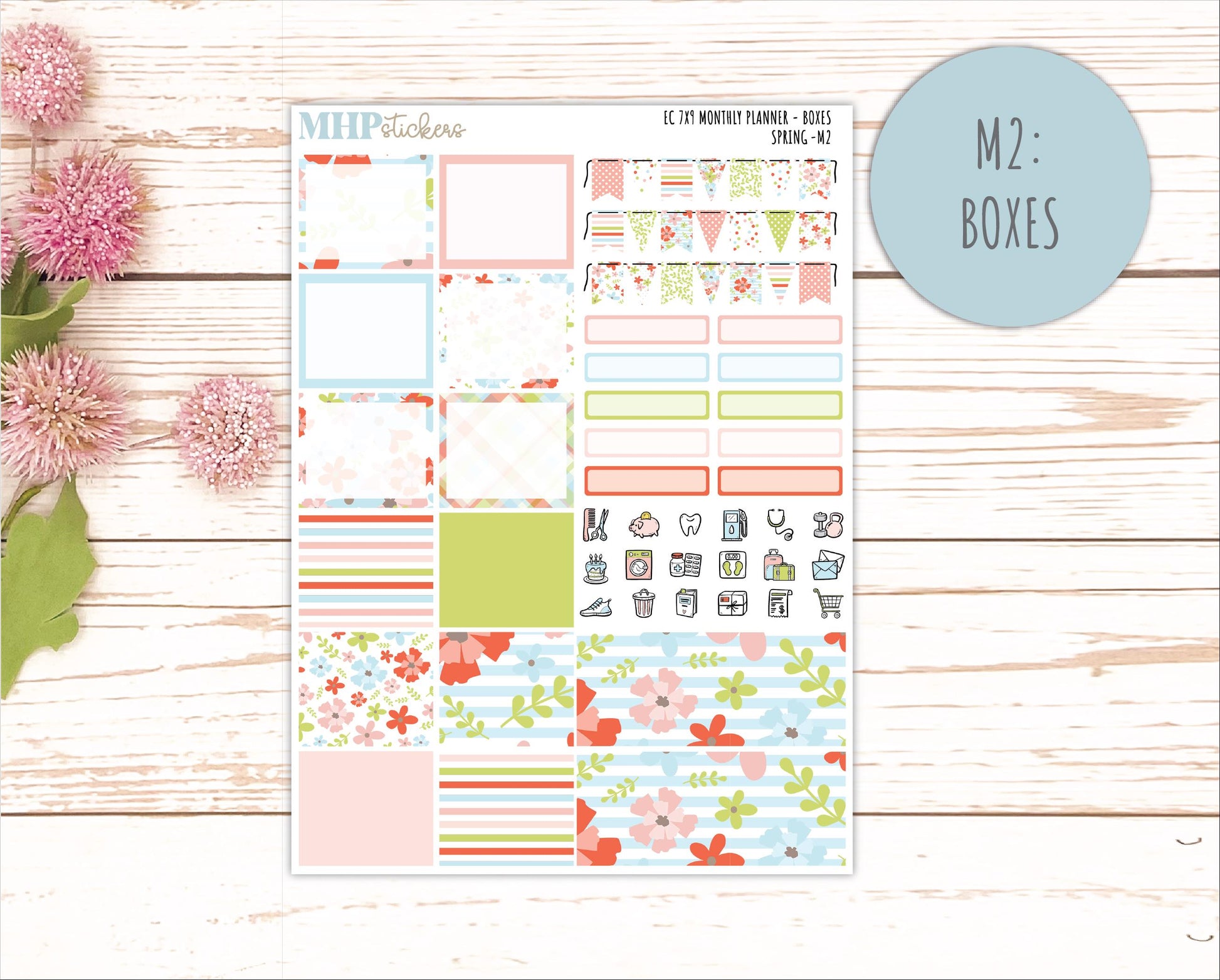 MARCH Monthly Kit for 7x9 Erin Condren Planners. 2026 Collection "Spring" || ECM