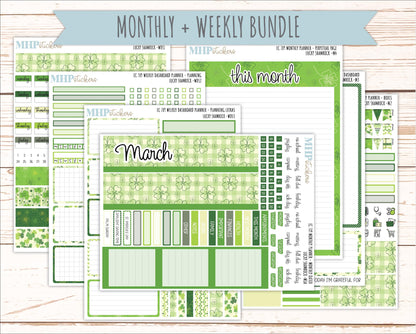 MARCH Weekly Dashboard Kit for 7x9 Erin Condren Planners. 2026 Collection "Lucky Shamrock" || ECWDS