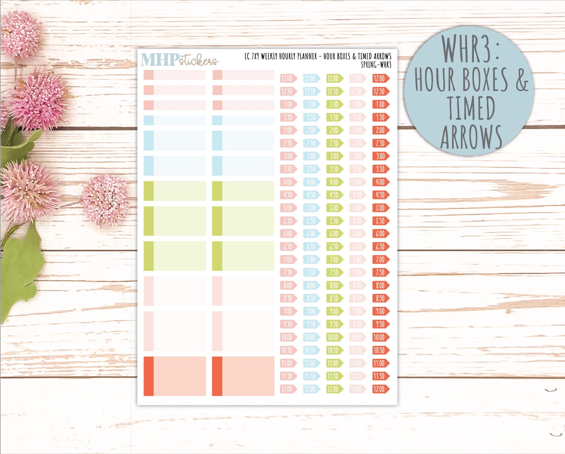 MARCH Weekly Hourly Planning Kits for 7x9 Erin Condren Planners. 2026 Collection "Spring" || ECWHR