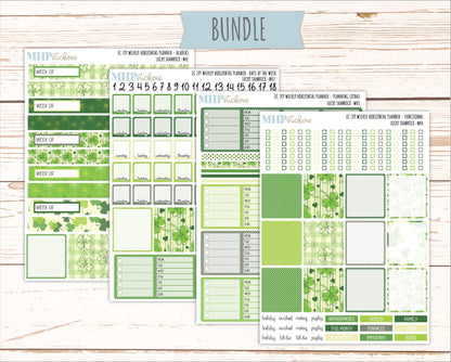 MARCH Weekly Horizontal Planning Kit for 7x9 Erin Condren Planners. 2026 Collection "Lucky Shamrock" || ECWH