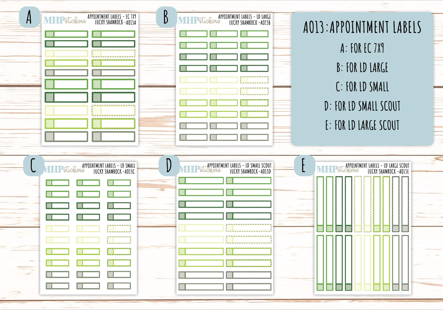 Basic Labels & Habit Trackers. ADD-On's for Monthly Kits "Lucky Shamrock" ||AOBL