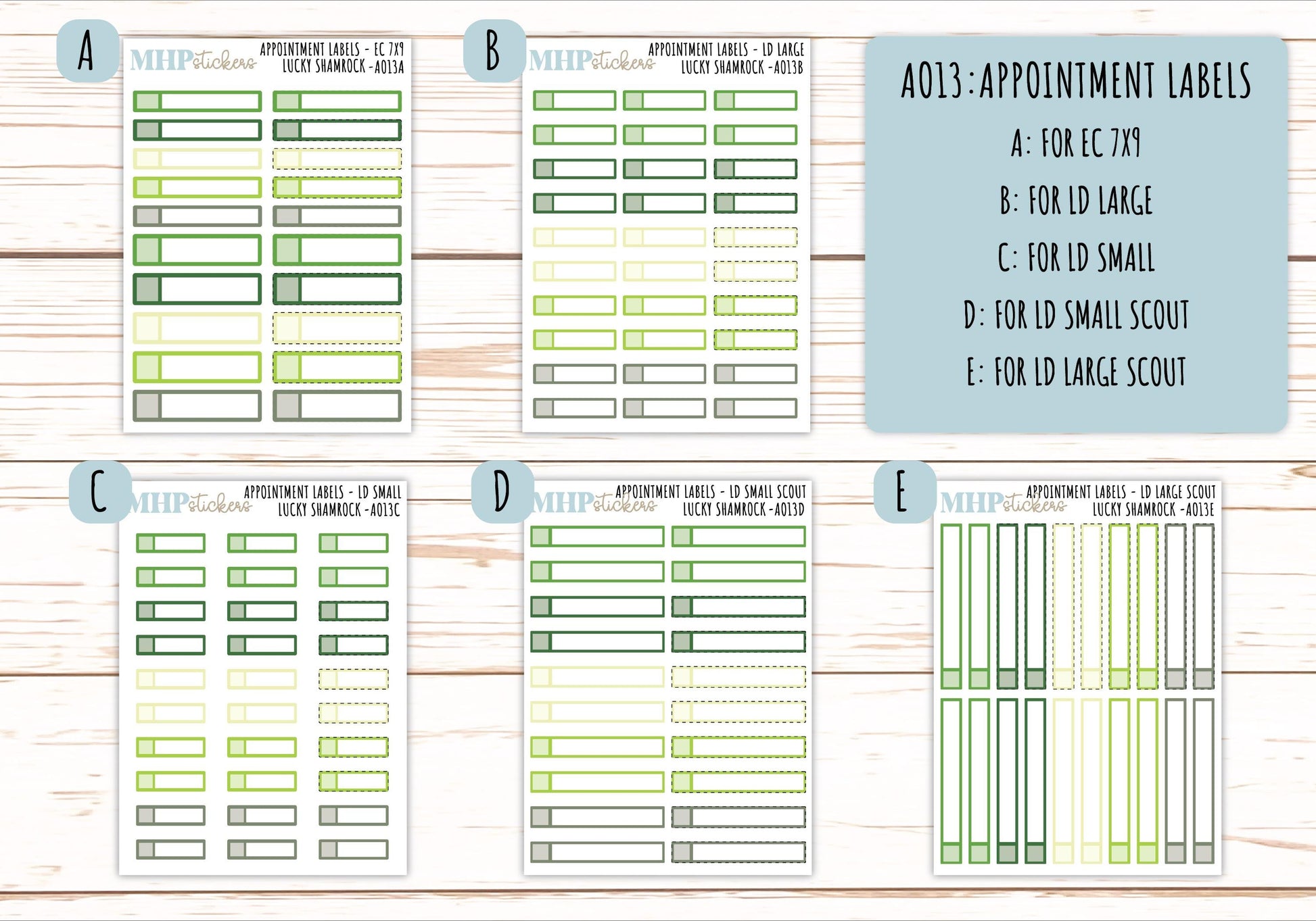 Basic Labels & Habit Trackers. ADD-On's for Monthly Kits "Lucky Shamrock" ||AOBL