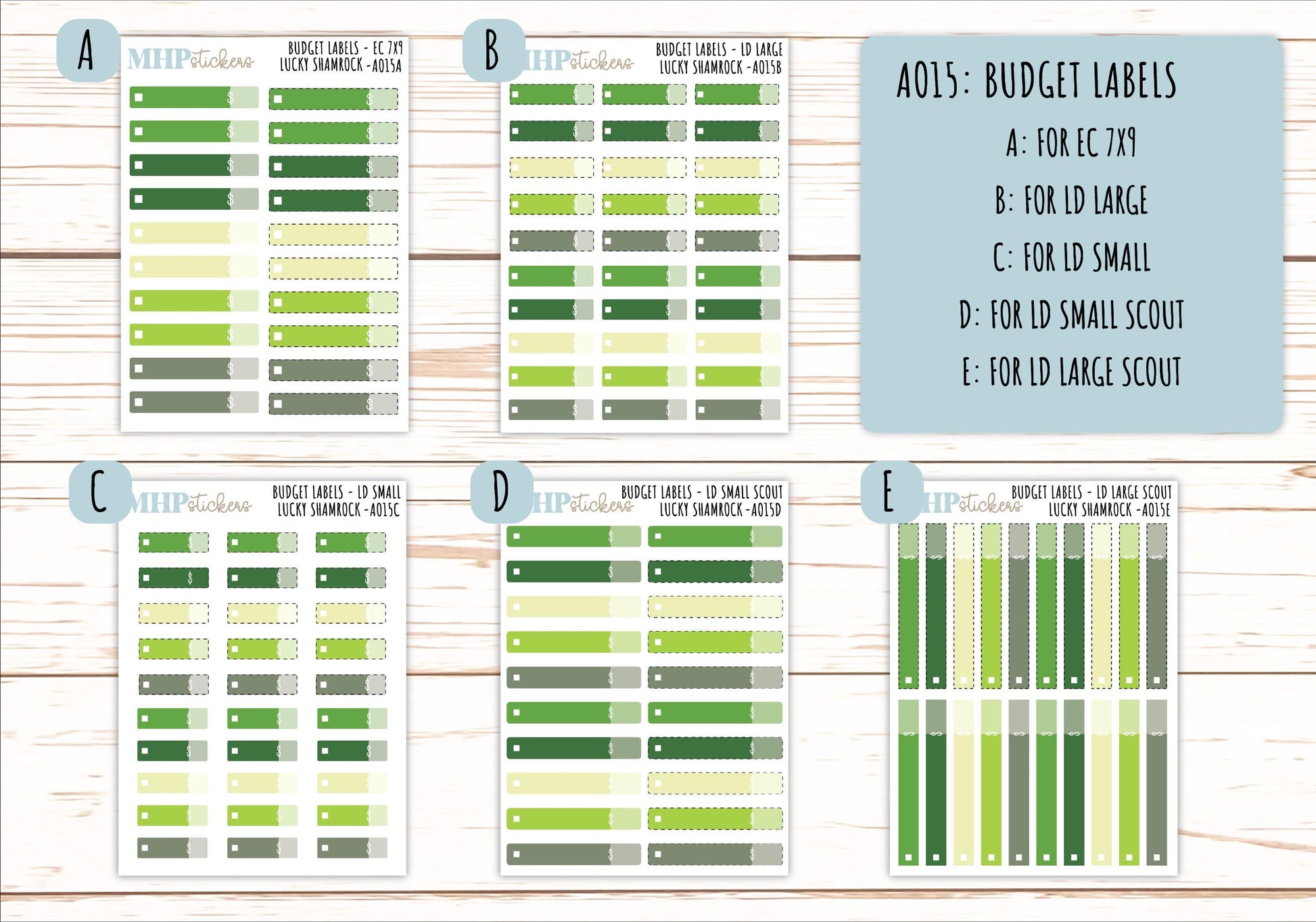 Basic Labels & Habit Trackers. ADD-On's for Monthly Kits "Lucky Shamrock" ||AOBL