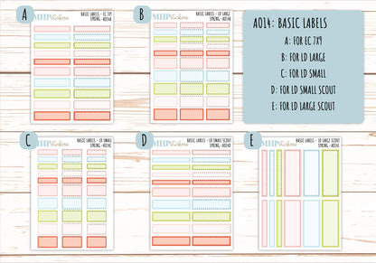 Basic Labels & Habit Trackers. ADD-On's for Monthly Kits "Spring" || AOBL