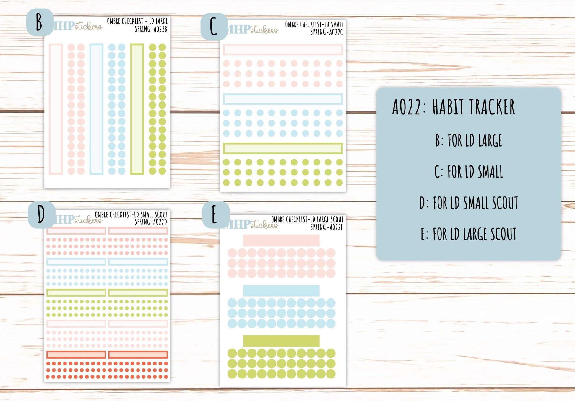 Basic Labels & Habit Trackers. ADD-On's for Monthly Kits "Spring" || AOBL