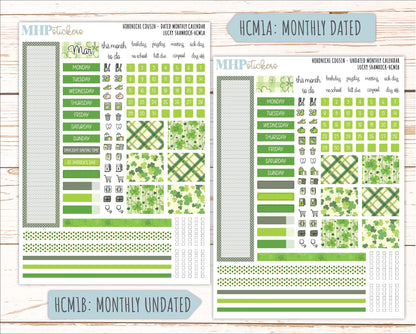 MARCH 2026 Stickers for Hobonichi Cousin. A5 Planners "Lucky Shamrock" || HC