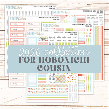 MARCH 2026 Stickers for Hobonichi Cousin. A5 Planners "Spring" || HC
