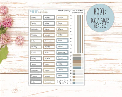 JANUARY 2026 Stickers for Hobonichi Techo Original. A6 Planners "January Frost" || HO