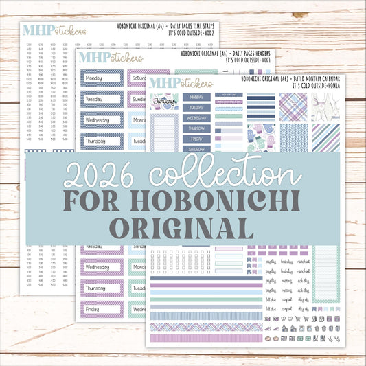 JANUARY 2026 Stickers for Hobonichi Techo Original. A6 Planners "It's Cold Outside" || HO
