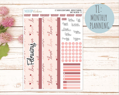 FEBRUARY Stickers for EC Teacher Lesson Planner. 2026 Collection "Sweet Valentine" || ECT