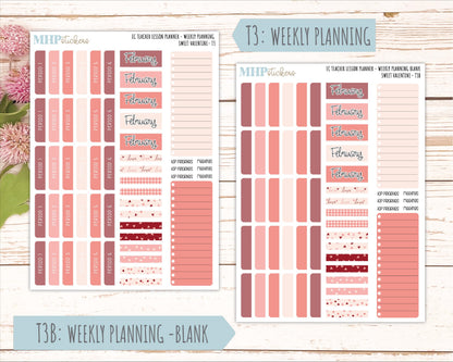 FEBRUARY Stickers for EC Teacher Lesson Planner. 2026 Collection "Sweet Valentine" || ECT
