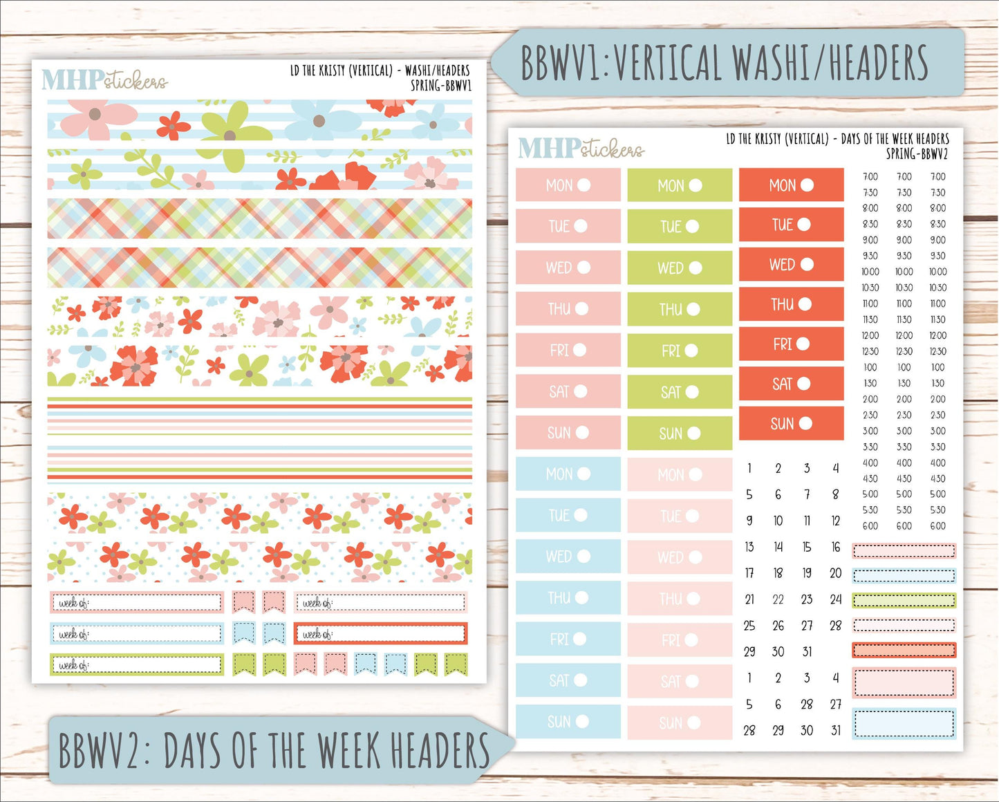 MARCH 2026 Stickers for the Mae & Kristy Laurel Denise Planners (Book Bound Planner) "Spring" || BB