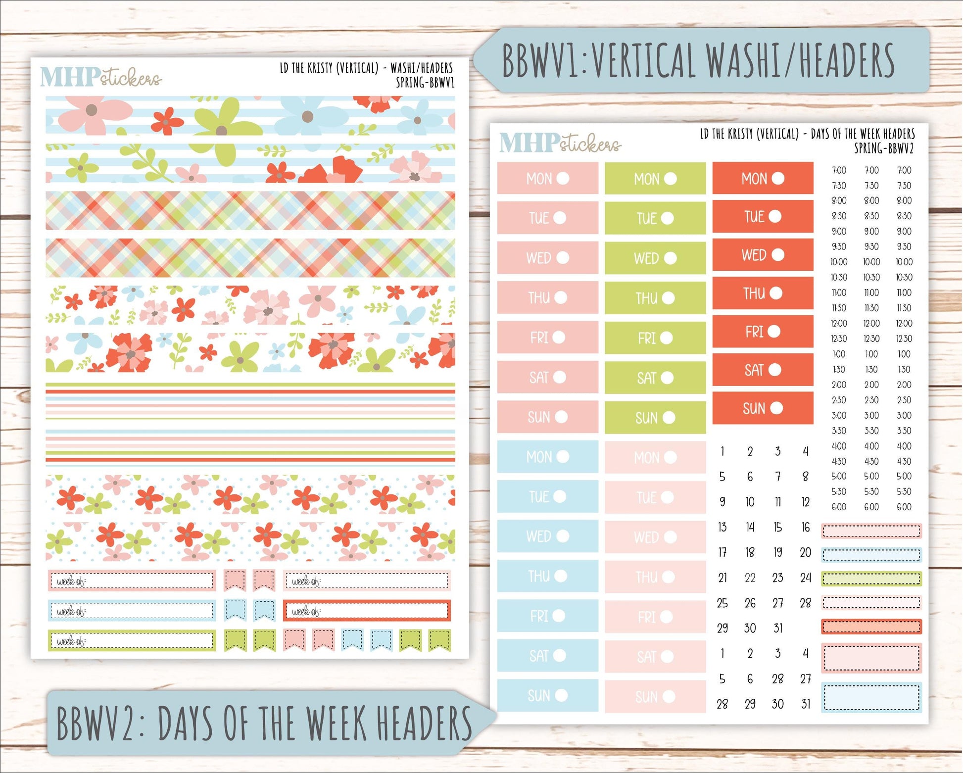 MARCH 2026 Stickers for the Mae & Kristy Laurel Denise Planners (Book Bound Planner) "Spring" || BB