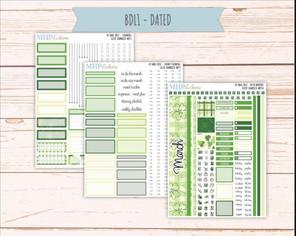 MARCH 2026 Stickers for The Small Rose Laurel Denise Planner (Formerly Mini Project Planner) "Luckly Shamrock" || MPP