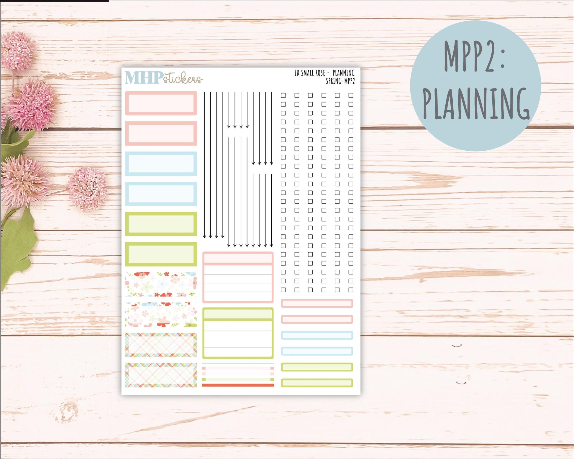 MARCH 2026 Stickers for The Small Rose Laurel Denise Planner (Formerly Mini Project Planner) "Spring" || MPP