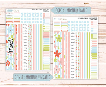 MARCH 2026 Stickers for Large Nancy & Anne Planners (Formerly Original Size). For Laurel Denise Planners. "Spring" || OG