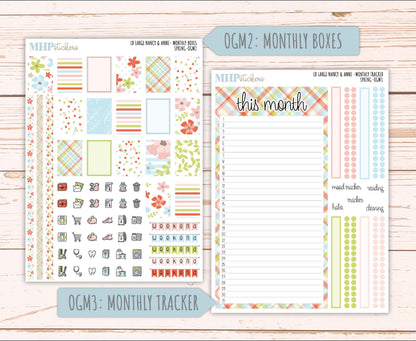 MARCH 2026 Stickers for Large Nancy & Anne Planners (Formerly Original Size). For Laurel Denise Planners. "Spring" || OG