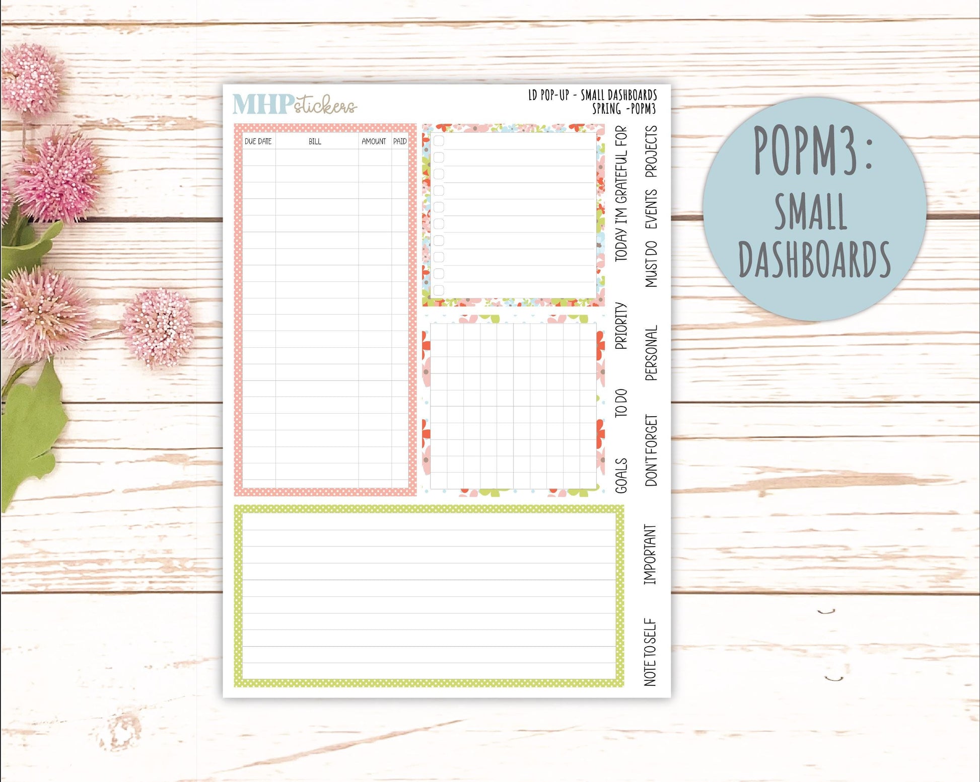 MARCH 2026 Stickers for The Jo, Laurel Denise Planner (Formerly Pop-Up Planner) "Spring" || POP