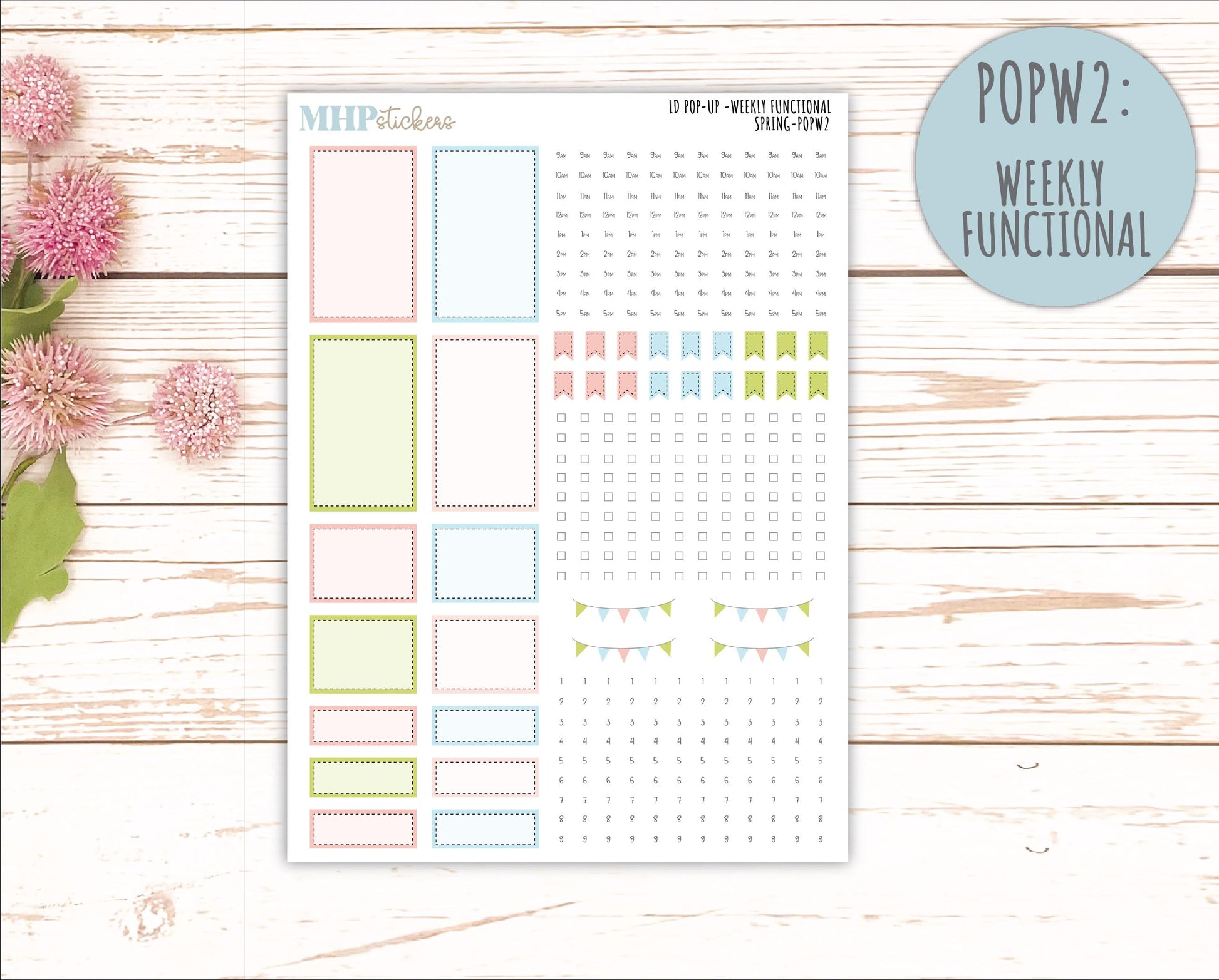 MARCH 2026 Stickers for The Jo, Laurel Denise Planner (Formerly Pop-Up Planner) "Spring" || POP