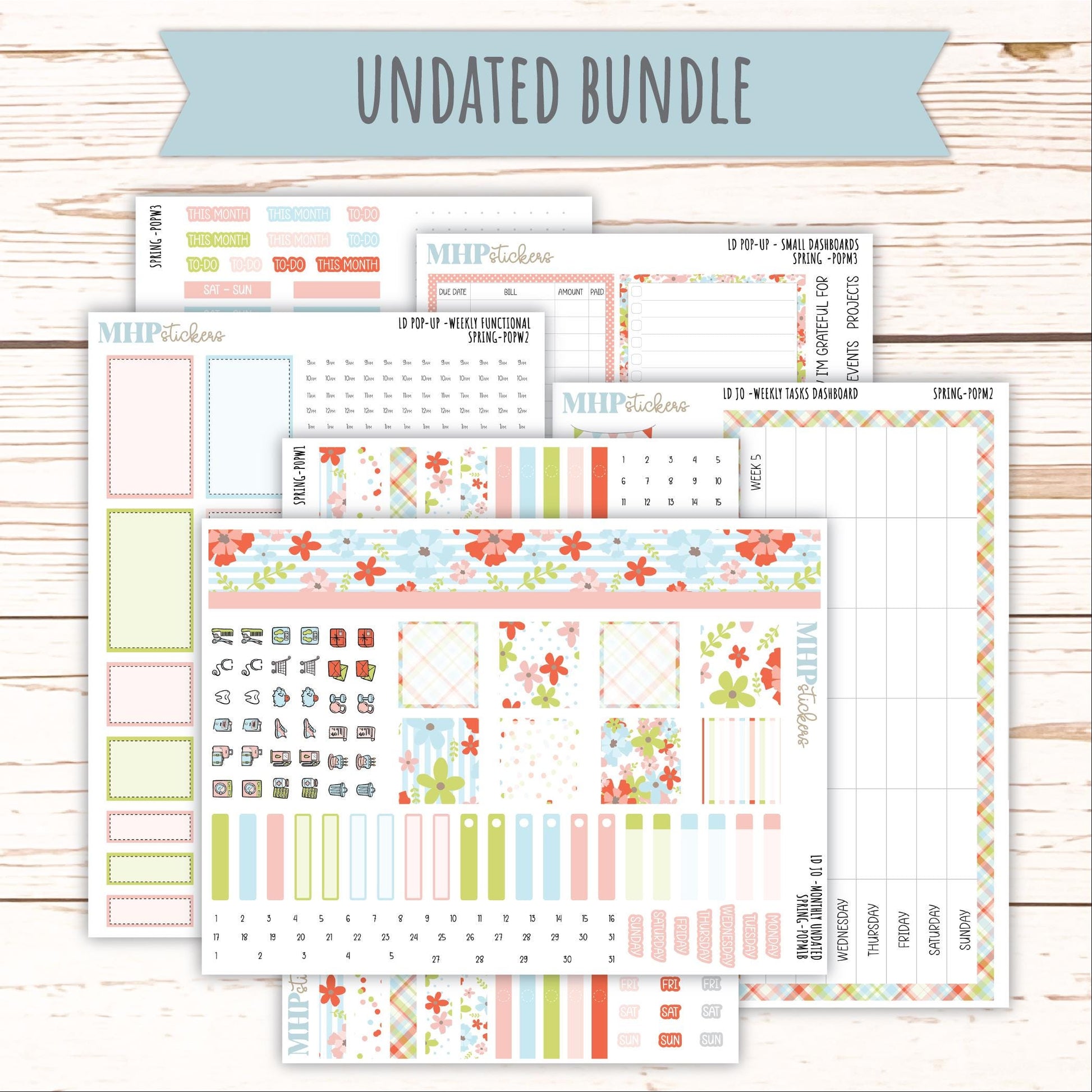 MARCH 2026 Stickers for The Jo, Laurel Denise Planner (Formerly Pop-Up Planner) "Spring" || POP