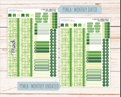 MARCH 2026 Stickers for the Large Scout Planner (formerly Portrait Planner). For Laurel Denise Planners "Lucky Shamrock" ||PT