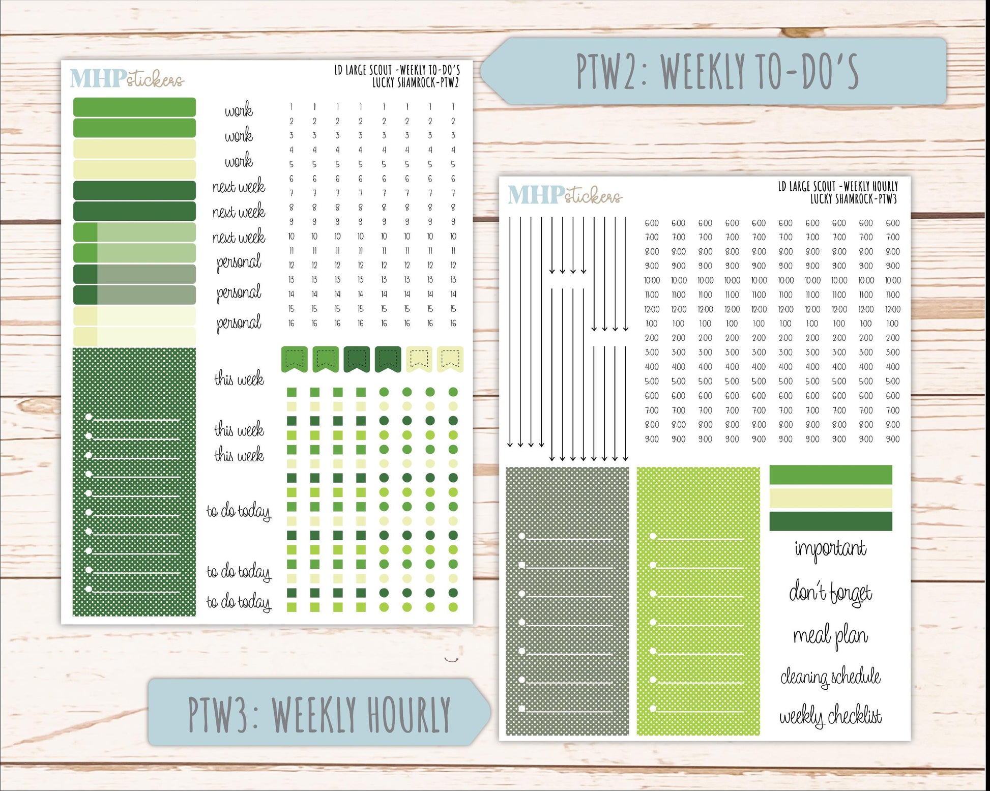 MARCH 2026 Stickers for the Large Scout Planner (formerly Portrait Planner). For Laurel Denise Planners "Lucky Shamrock" ||PT