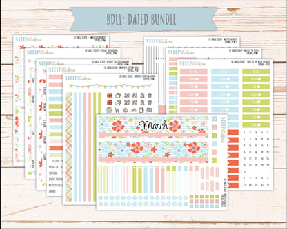 MARCH 2026 Stickers for the Large Scout Planner (formerly Portrait Planner). For Laurel Denise Planners "Spring" ||PT