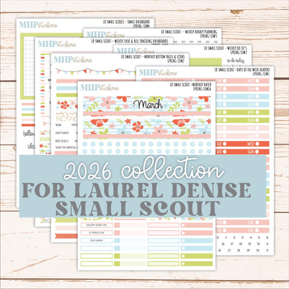 MARCH 2026 Stickers for the Small Scout Planner. For Laurel Denise Planners. "Spring" ||SS