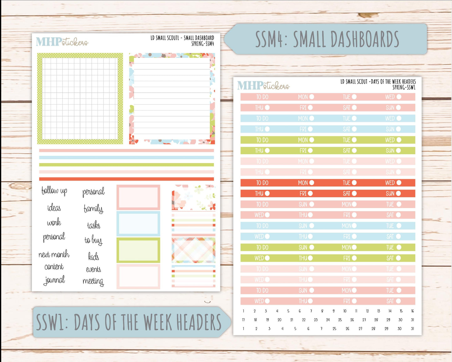 MARCH 2026 Stickers for the Small Scout Planner. For Laurel Denise Planners. "Spring" ||SS