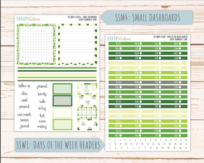 MARCH 2026 Stickers for the Small Scout Planner. For Laurel Denise Planners. "Lucky Shamrock" ||SS
