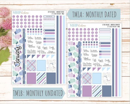 JANUARY Stickers for The Valerie Laurel Denise Planner (Formerly Teacher Planner) "It's Cold Outside" || TC