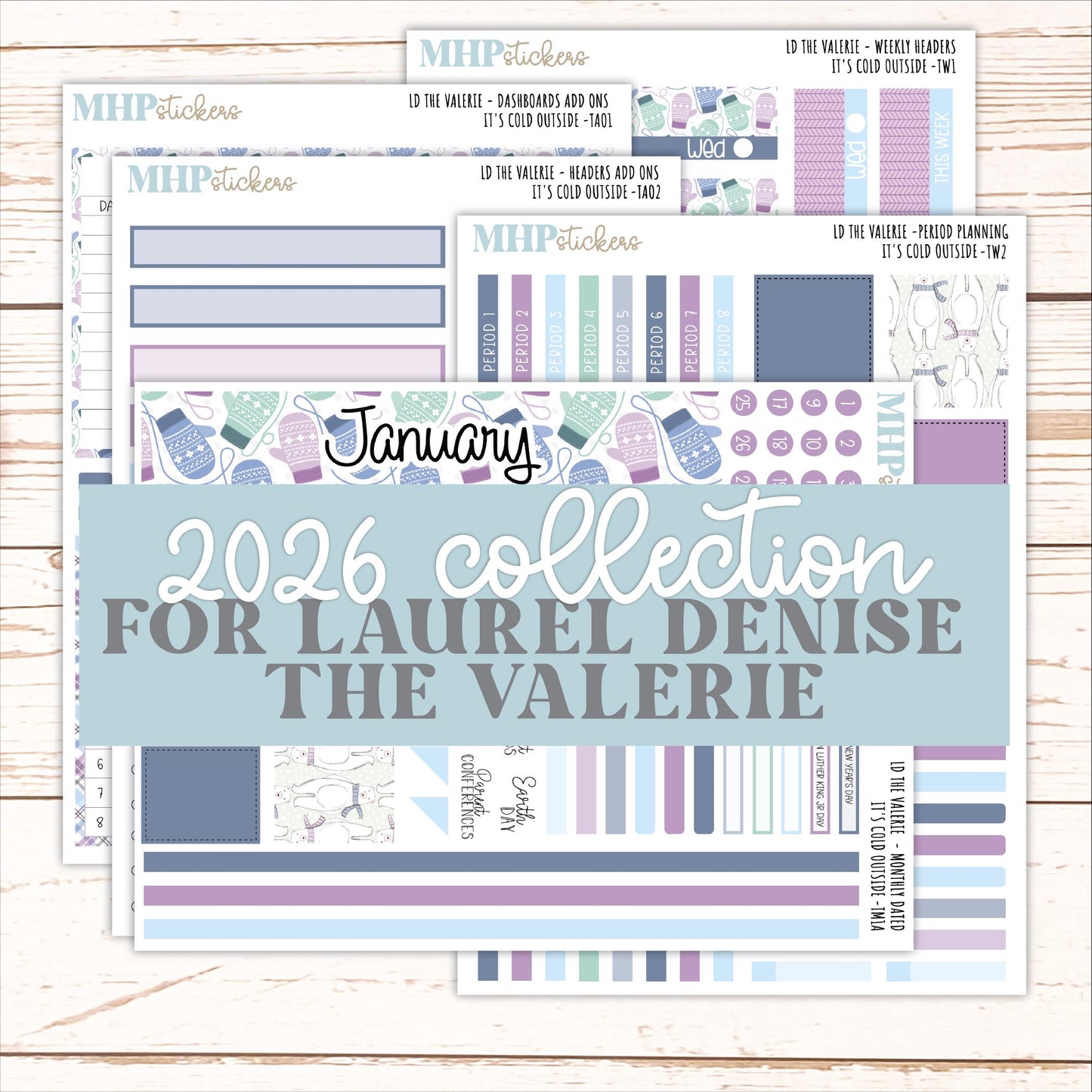 JANUARY Stickers for The Valerie Laurel Denise Planner (Formerly Teacher Planner) "It's Cold Outside" || TC
