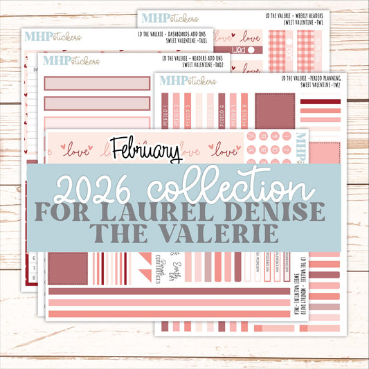 FEBRUARY Stickers for The Valerie Laurel Denise Planner (Formerly Teacher Planner) "Sweet Valentine" || TC