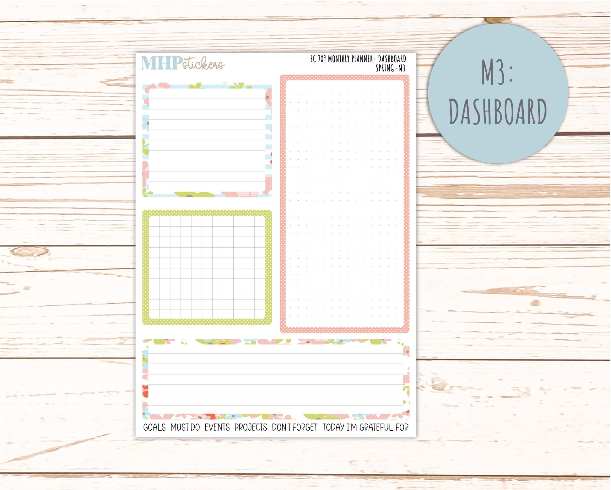 MARCH Monthly Kit for 7x9 Erin Condren Planners. 2026 Collection "Spring" || ECM