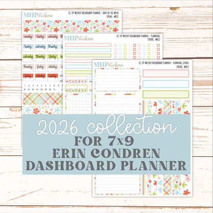 MARCH Weekly Dashboard Kit for 7x9 Erin Condren Planners. 2026 Collection "Spring" || ECWDS