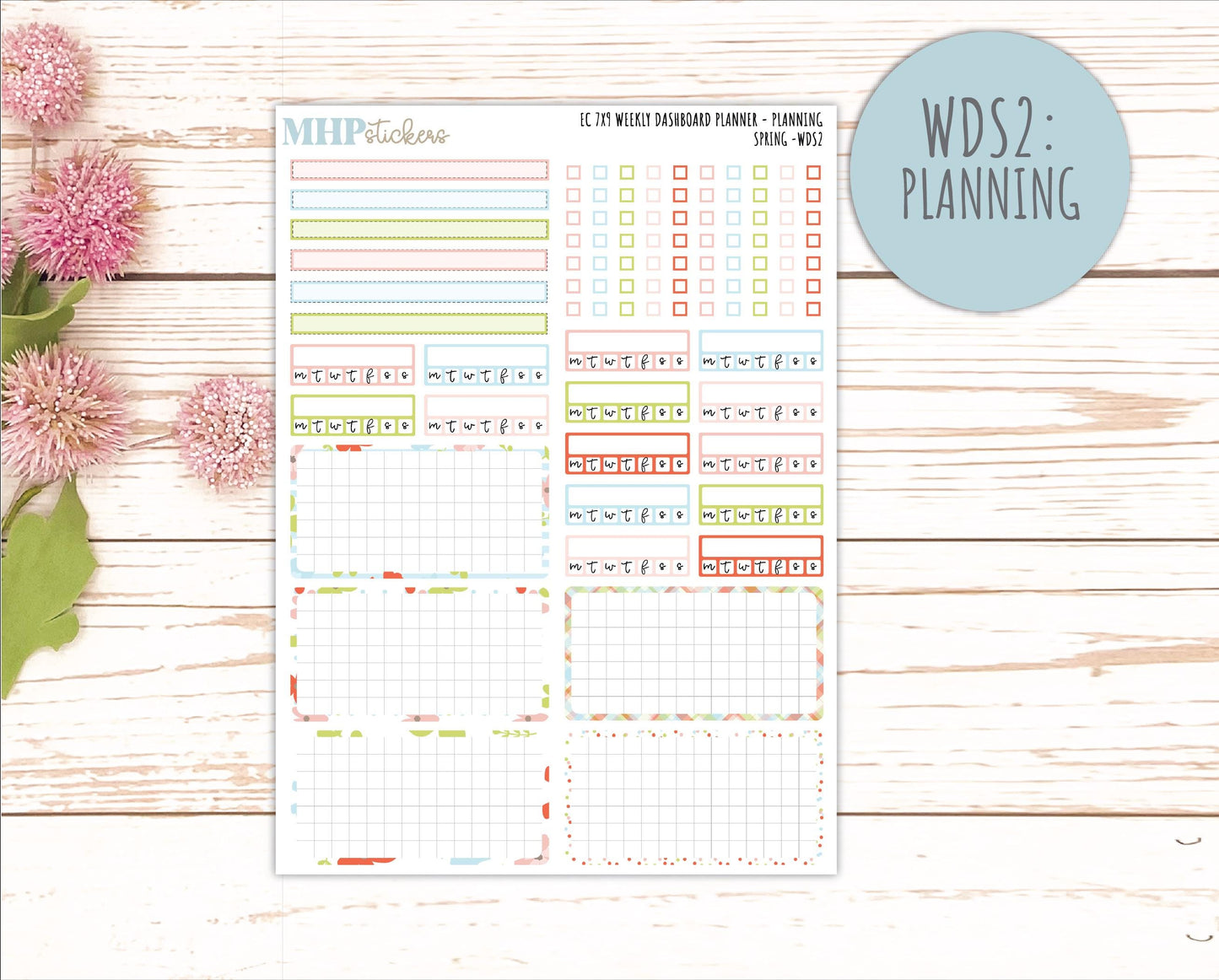 MARCH Weekly Dashboard Kit for 7x9 Erin Condren Planners. 2026 Collection "Spring" || ECWDS