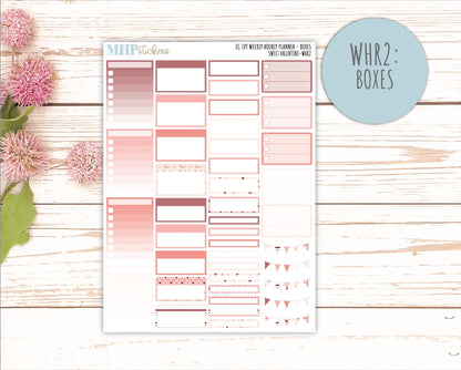 FEBRUARY Weekly Hourly Planning Kits for 7x9 Erin Condren Planners. 2026 Collection "Sweet Valentine" || ECWHR