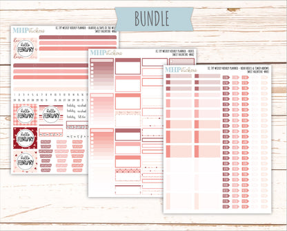 FEBRUARY Weekly Hourly Planning Kits for 7x9 Erin Condren Planners. 2026 Collection "Sweet Valentine" || ECWHR