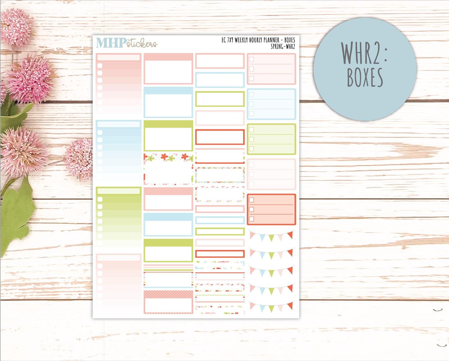 MARCH Weekly Hourly Planning Kits for 7x9 Erin Condren Planners. 2026 Collection "Spring" || ECWHR