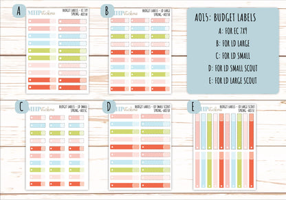 Basic Labels & Habit Trackers. ADD-On's for Monthly Kits "Spring" || AOBL