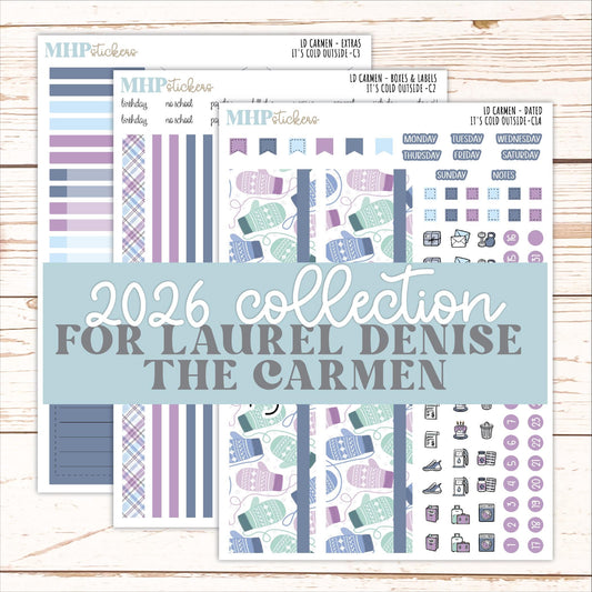 JANUARY 2026 Stickers for The Carmen Laurel Denise Planner (Simply Month Planner). "It's Cold Outside" || C