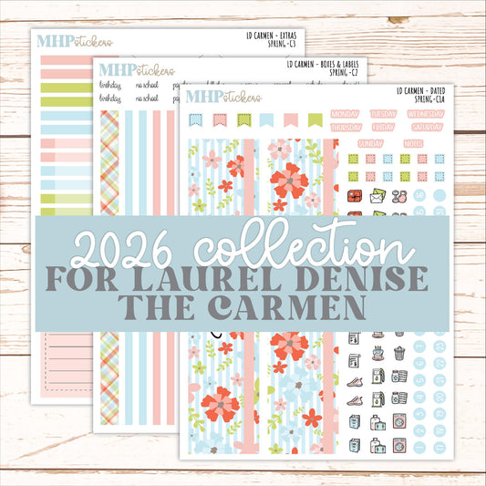 MARCH 2026 Stickers for The Carmen Laurel Denise Planner (Simply Month Planner). "Spring" || C