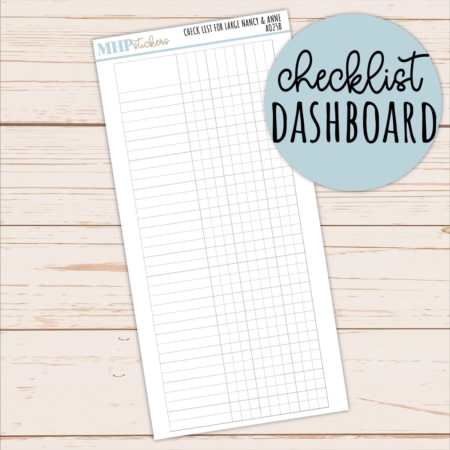 Checklist Dashboard for Planners || AO25